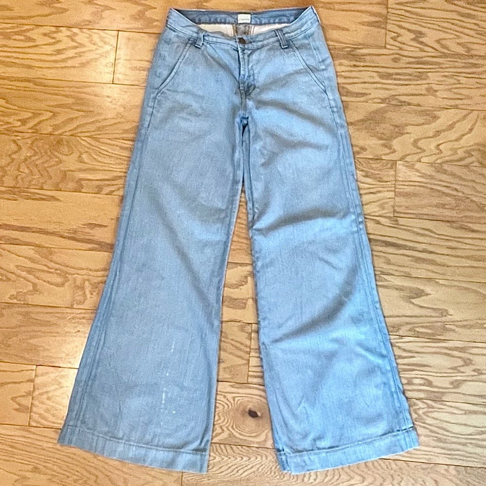 J Brand Joplin Palazzo Light Blue Wide Leg Jeans Y2K Boho Hippy